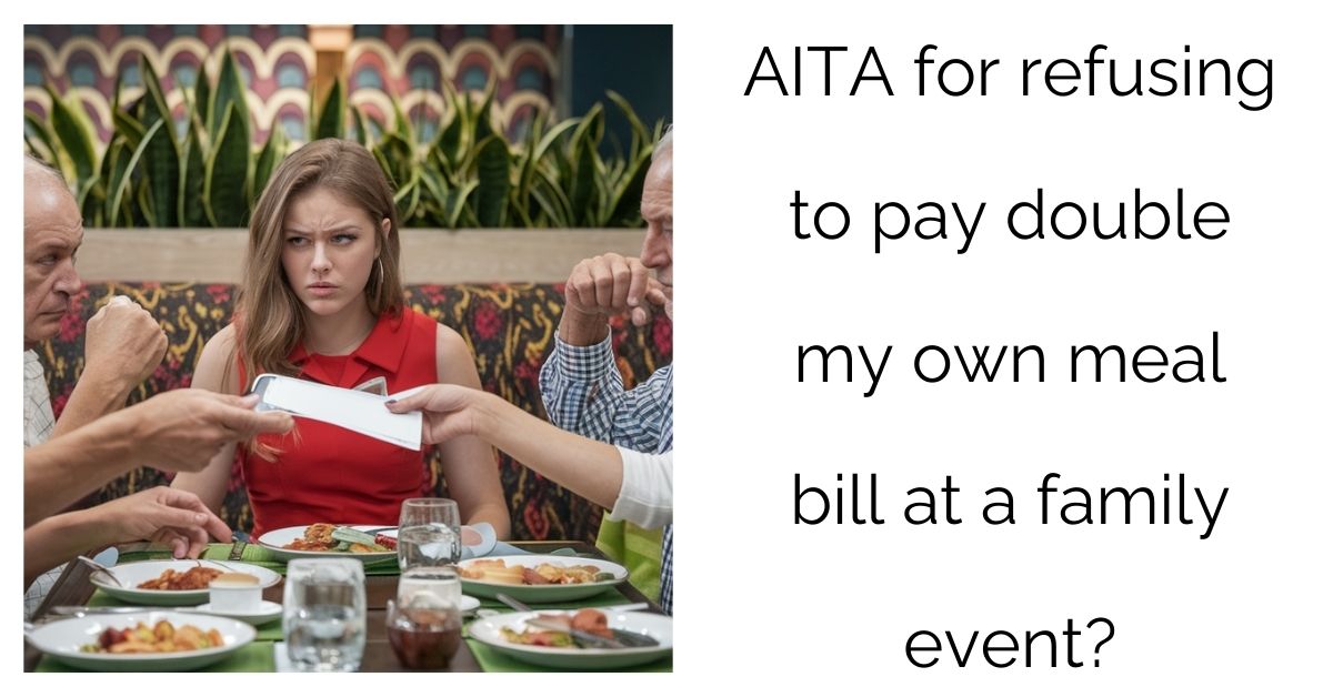 AITA for refusing to pay double my own meal bill at a family event?