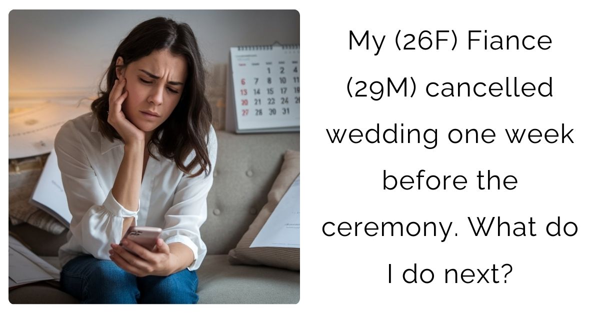My (26F) Fiance (29M) cancelled wedding one week before the ceremony. What do I do next?