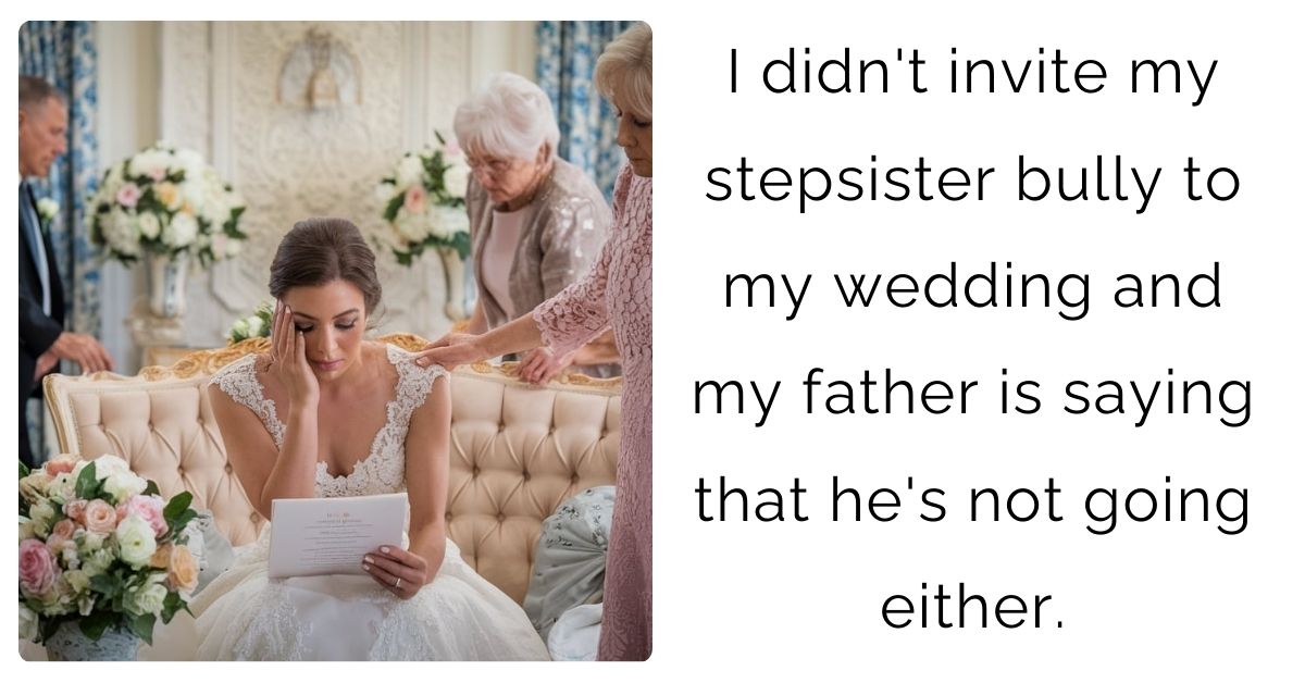 I didn’t invite my stepsister b**ly to my wedding and my father is saying that he’s not going either.
