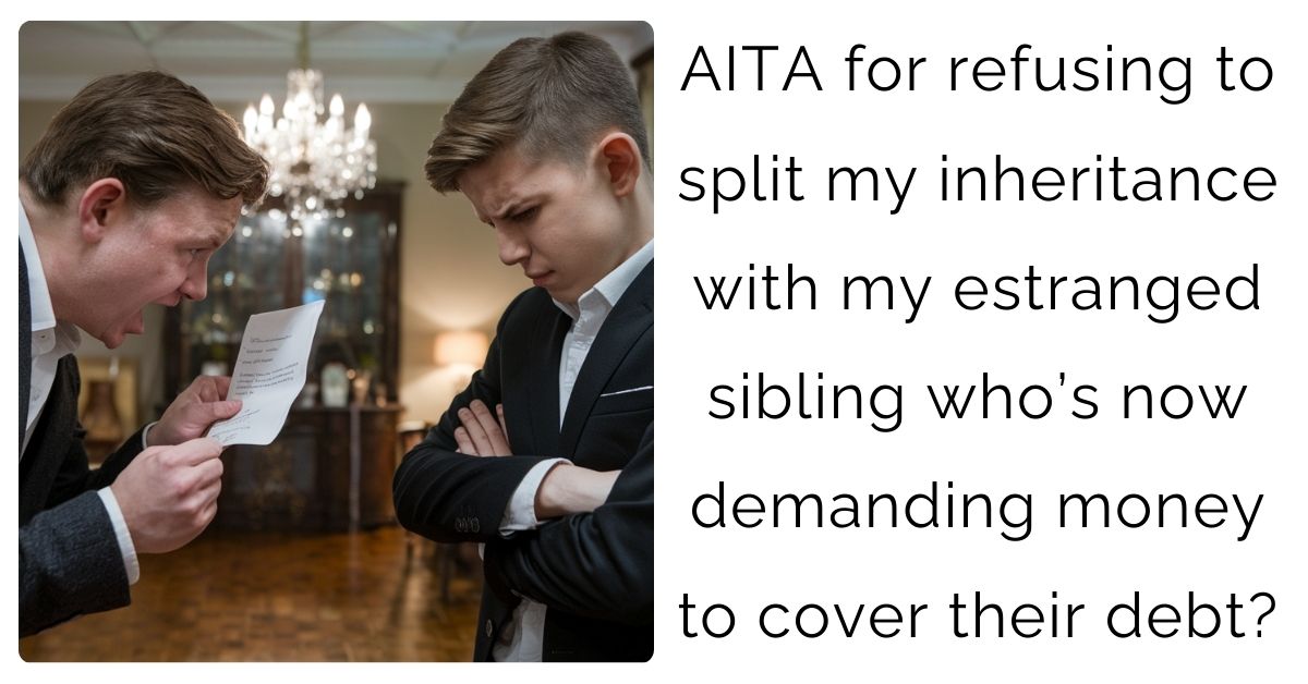 AITA for refusing to split my inheritance with my estranged sibling who’s now demanding money to cover their debt?