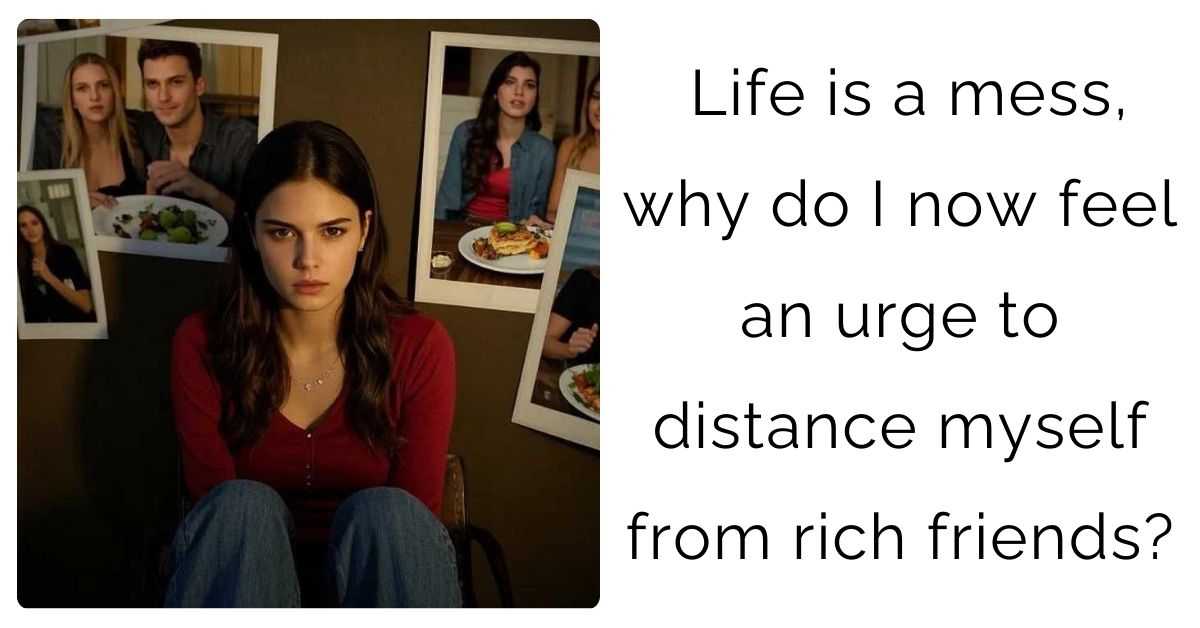 Life is a mess, why do I now feel an urge to distance myself from rich friends?