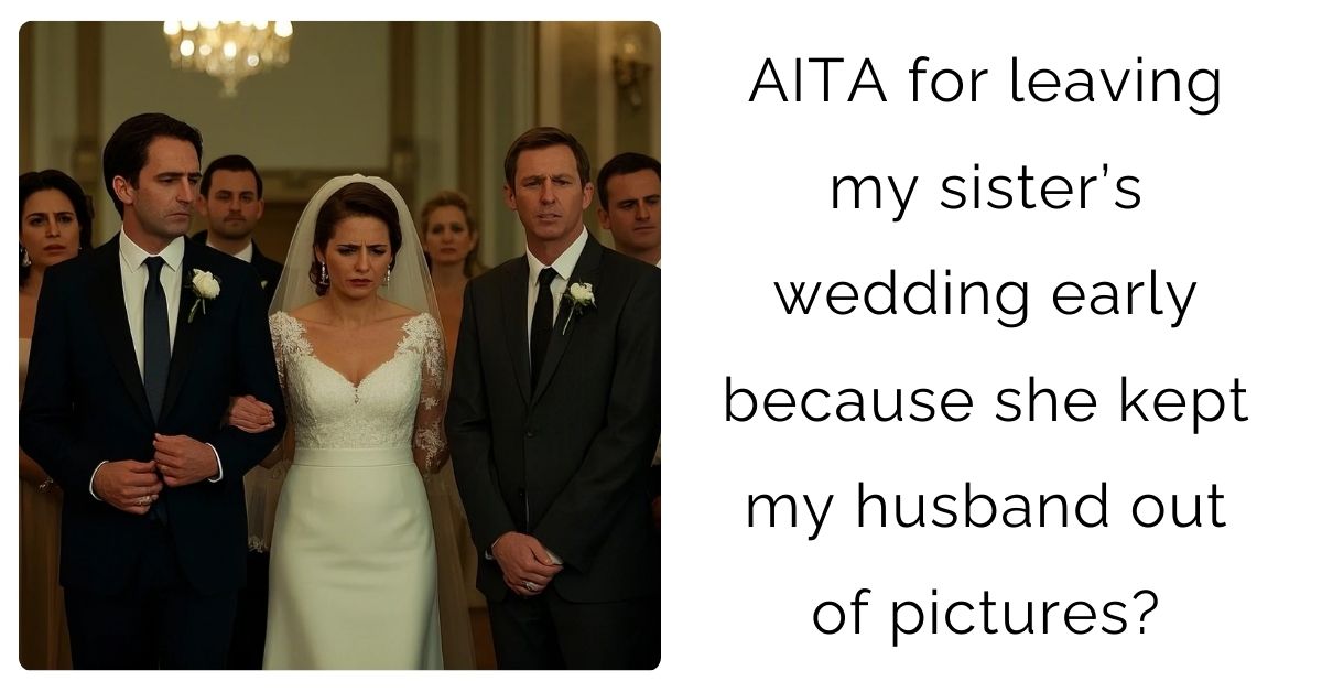 AITA for leaving my sister’s wedding early because she kept my husband out of pictures?