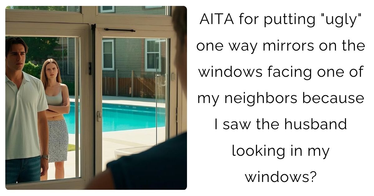 AITA for putting “ugly” one way mirrors on the windows facing one of my neighbors because I saw the husband looking in my windows?