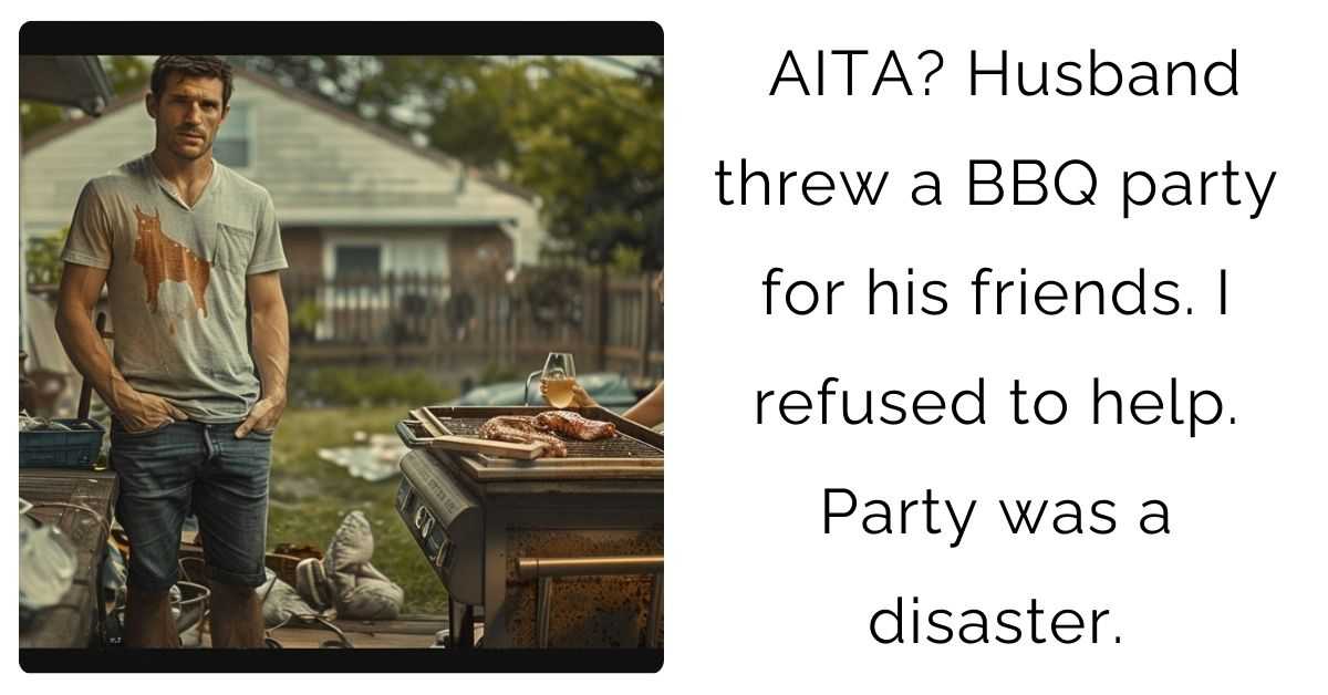AITA? Husband threw a BBQ party for his friends. I refused to help. Party was a disaster.